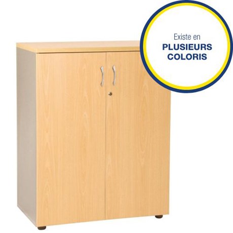 ARMOIRE BASSE DE BUREAU PORTES BATTANTES TRIADE (COLORIS AU CHOIX)