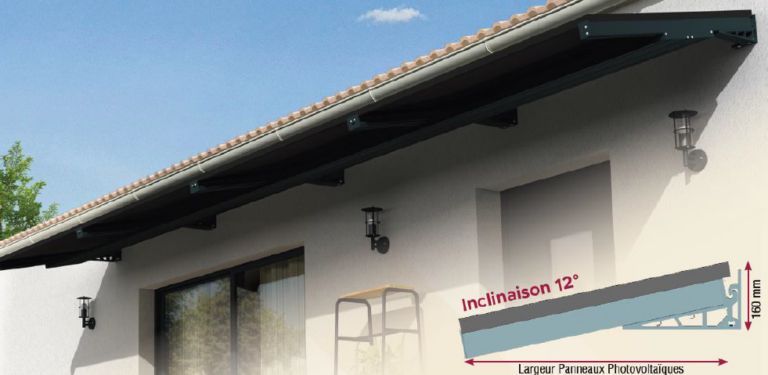 Auvent photovoltaïque en aluminium - Portrait - Eureka_0
