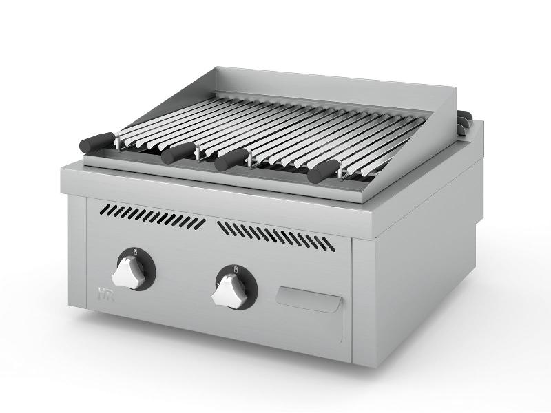 Barbecue à gaz professionnel à poser 600x600x410 mm grille avec profil en v - B6006S_0