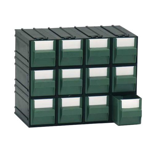 BLOC 12 TIROIRS SERIE BILL TYPE A1 COLORIS VERT - MOBIL PLASTIC