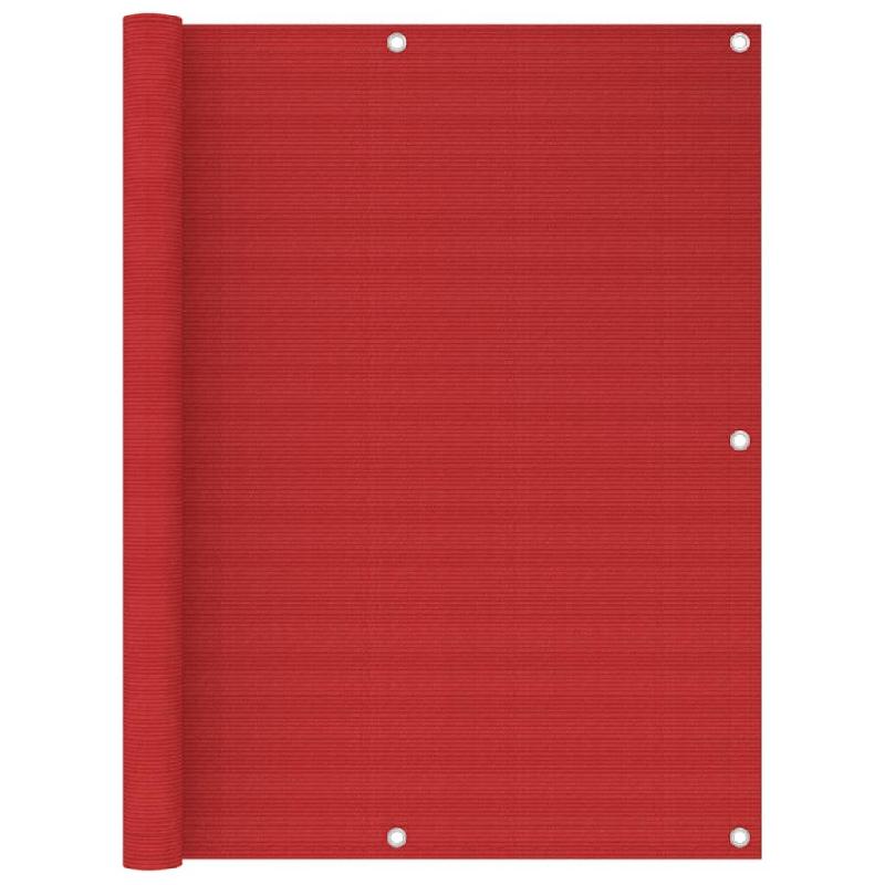 ÉCRAN DE BALCON BRISE PARE VUE PROTECTION CONFIDENTIALITÉ 120 X 500 CM PEHD ROUGE 02_0010346_0