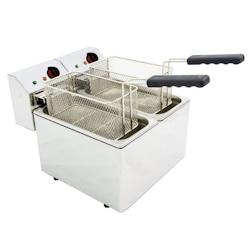 Friteuse electrique 5+5 litres de table - 355x495x325 mm - 4400 W 230/1V - 4455550V Eurast - inox 4455550V_0