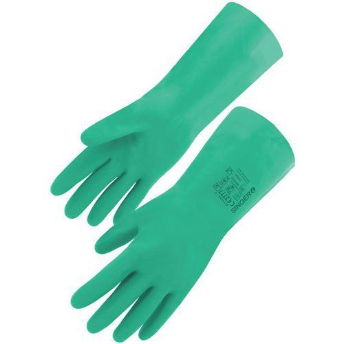 GANTS DE MANUTENTION NITRILE SANS SUPPORT 330 MM ÉPAISSEUR 0.38 MM TYPEA T7 - SINGER SAFETY