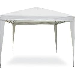 Garden Friend Gazebo Pop Up Pliable Structure en acier, couverture en polyester avec sac de transport 3x3 m h 2,7 m blanc - blanc polyester G1526004_0