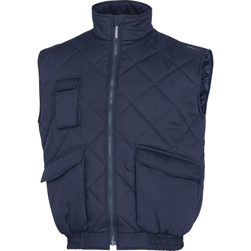 Gilet matelassé polyester/coton - Cluses2 - chaud avec zip anti-froid et 6 poches_0