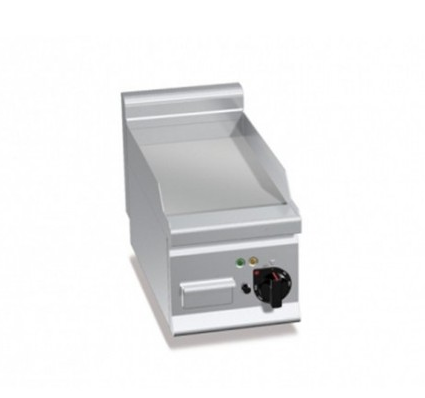 Grillade électrique lisse - 4 kW Prof.600 - Surface lisse en acier inox AISI 304 - Compact et professionnel_0