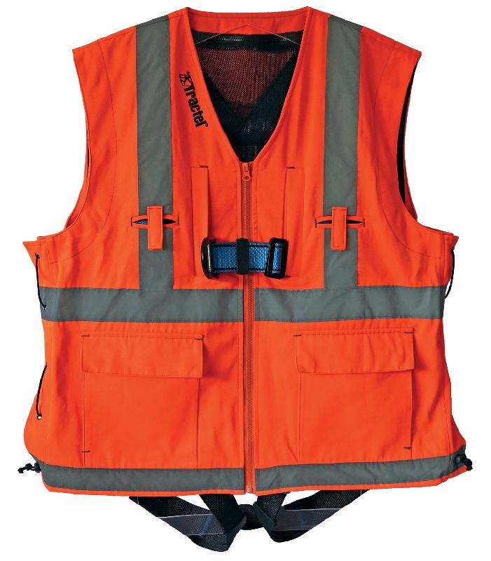 Harnais antichute ht22 avec veste réfléchissante orange/gris - TRACTEL - 83782 - 785614_0