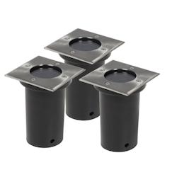 Helloshop26 - Set de 3 spot extérieur encastrable carré luminaire décoration 2402037 - 3000282865738_0
