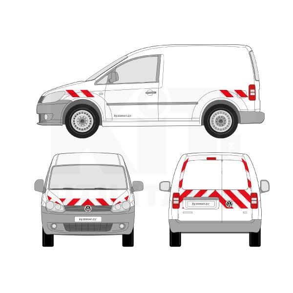 Kit de balisage Classe A - 2010 - Film rétroréfléchissant microbilles - Visibilité 80m - Rouge/Blanc - VOLKSWAGEN_0