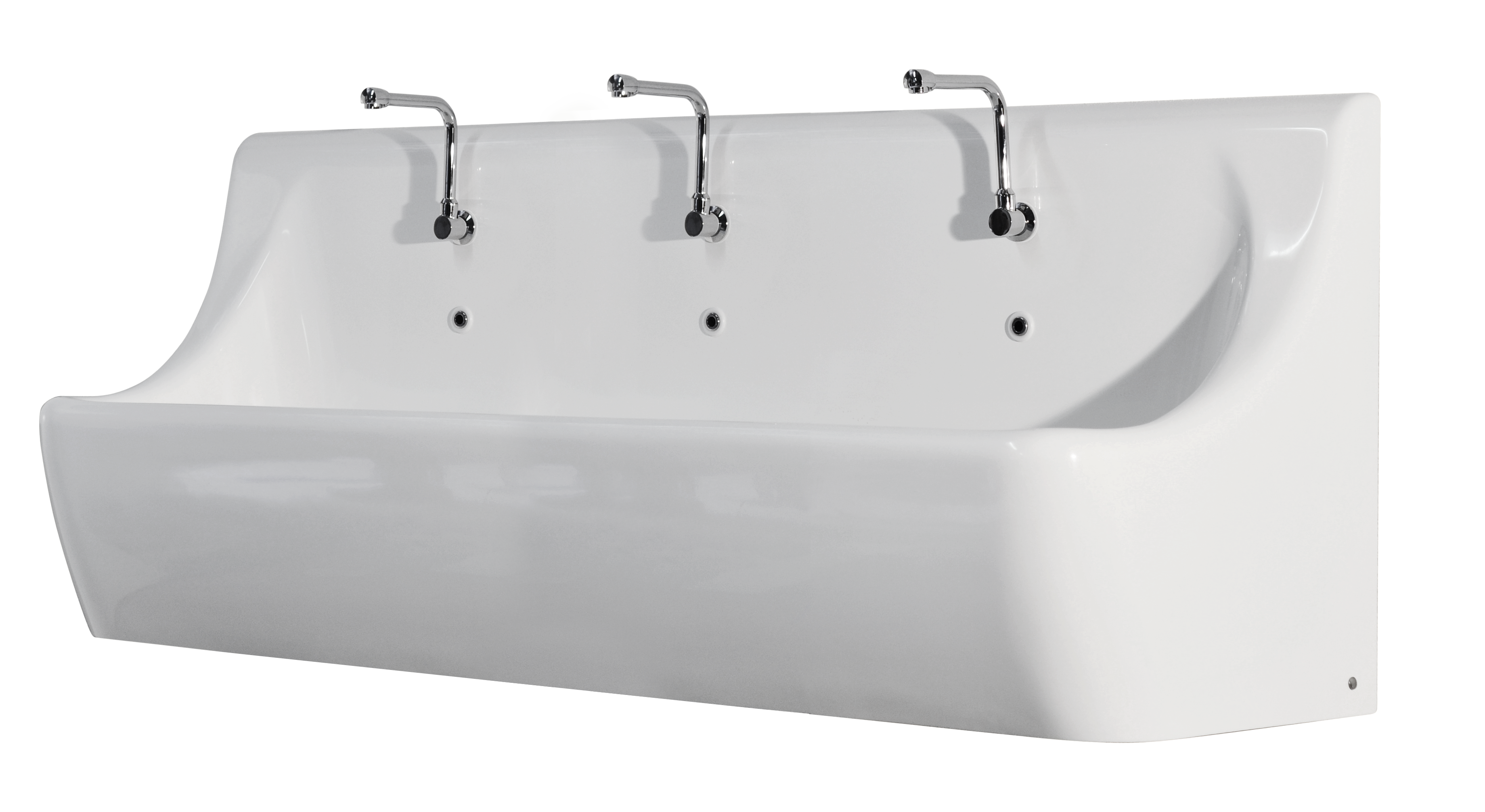 Lavabo chirurgical TAOS 3 postes - polyester fibre de verre - commandes fémorale, à coude ou électronique_0