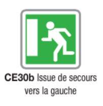 Panneau de signalisation d'indication CE30b - Issue de secours gauche - Formats de 350mm à 1500mm_0