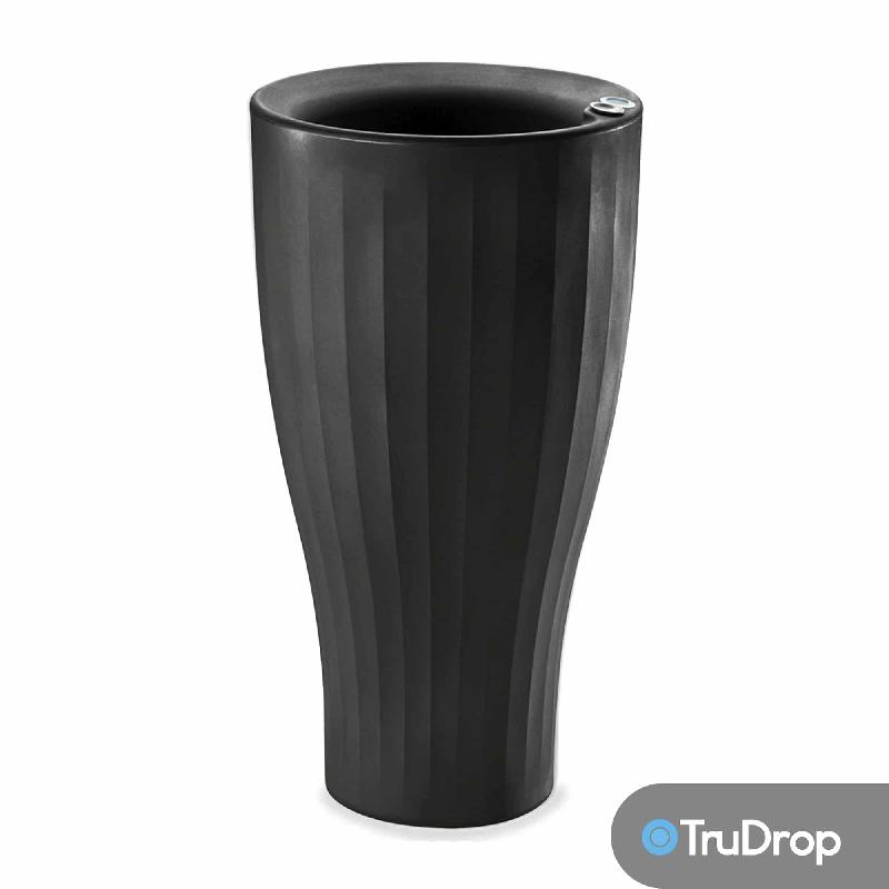 Pot rond noir Cup - 41 cm de haut avec système Trudrop One_0