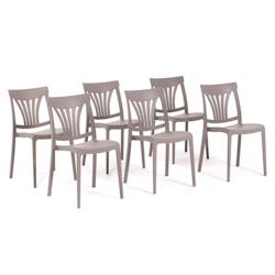 RATTATAN Set 6 Chaises en polypropylène avec fibre de verre empilables pour extérieur et jardin, bar et restaurant, cuisine design moderne - GINA -_0