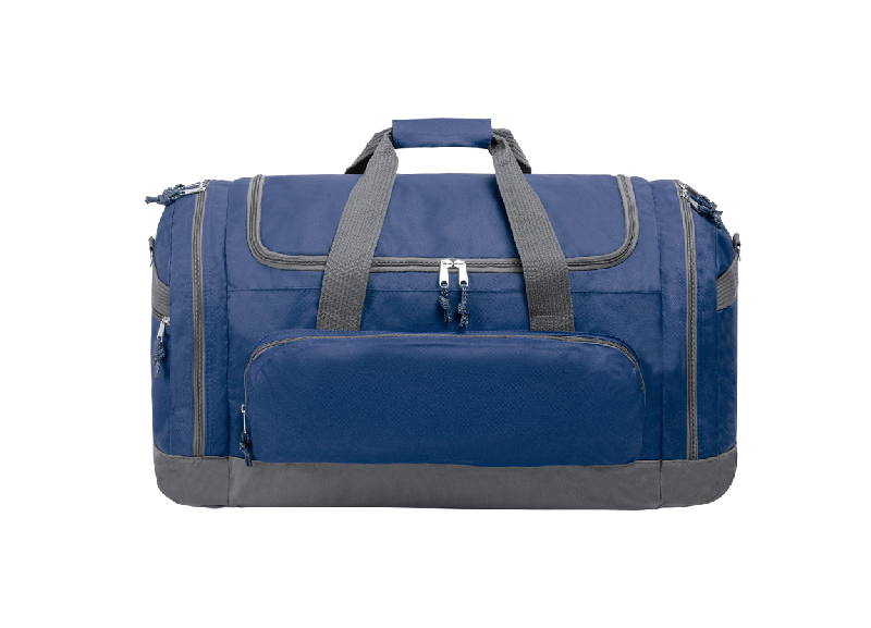 Sac de sport - plusieurs compartiments zippés - bandoulière réglable - polyester 600D - bleu foncé_0