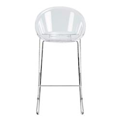 Sitek tabouret haut transparant avec piètement fil chromé Noe 49 x 31 x 100 - 3760309851563_0