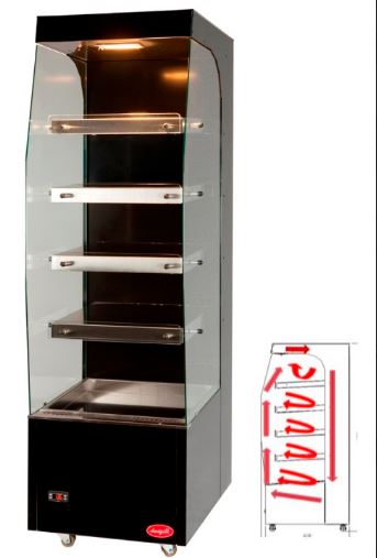 V 60 ls 5 pulse - vitrine chaude en libre-service - doregrill - 5 niveaux - 600x790x1970mm - 4400w_0