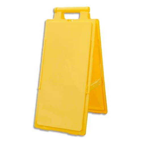 Viso - Balise de signalisation de sol pliante en polypropylène jaune, personnalisable, 28 x 65 x 4/15 cm_0