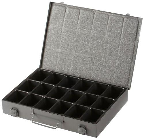 Allit - Caisse à outils en métal avec plateau amovible et 18 compartiments identiques_0