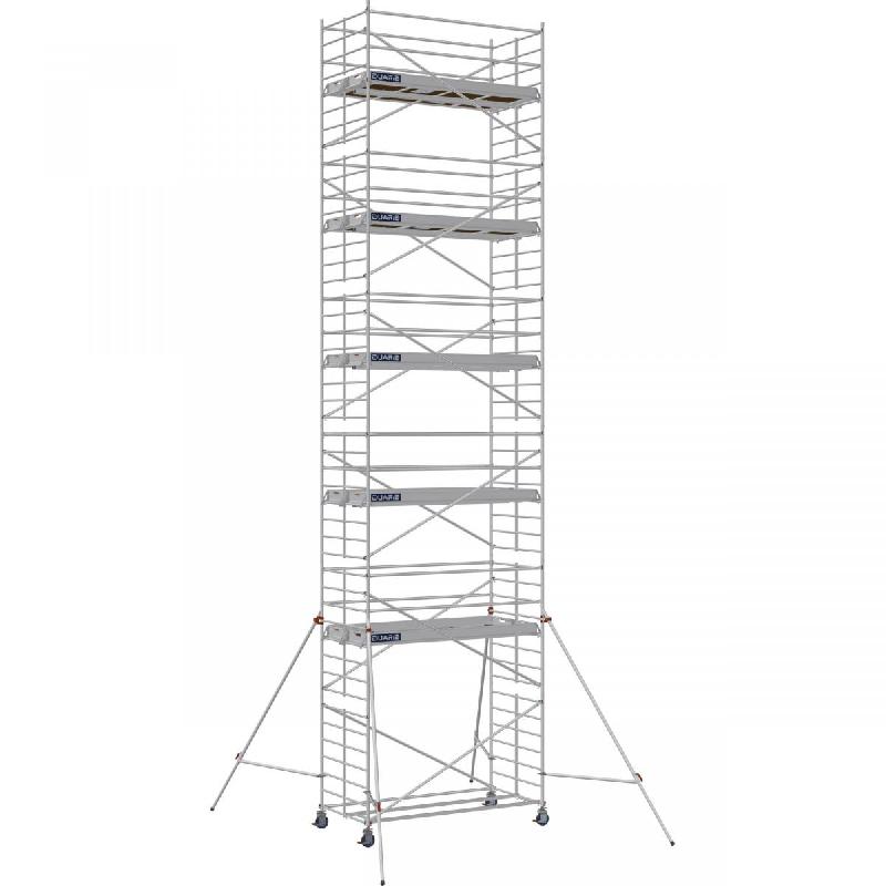 Échafaudage roulant aluminium DOCKER 150 version lisses - Hauteur de travail : 12,90 m - DUARIB - 7230110_0