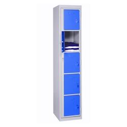 Armoire de distribution de linge - Monobloc - 5 cases – L40cm x P50cm x H198cm - PROVOST - bleu acier 207800670_0