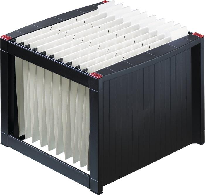 Bac à  dossiers suspendus plastique noir H272xl360xP380 mm pour env. 40 dossiers HELIT_0