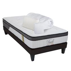 Ensemble  Matelas Mémoire de forme + Sommier + Accessoires 90x190 cm TIVOLI BELLECOUR - blanc Mousse à mémoire de forme 4VP.TI.K15.K.0919_0