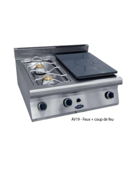 Fourneau CAPIC 2 feux et PCF dessus seul gamme AVEN - Référence : W540112_0