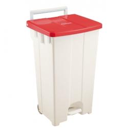 GILAC Collecteur à pédale 2 roues + couvercle - 100 L - Rouge G614424 - rouge 3573678648562_0