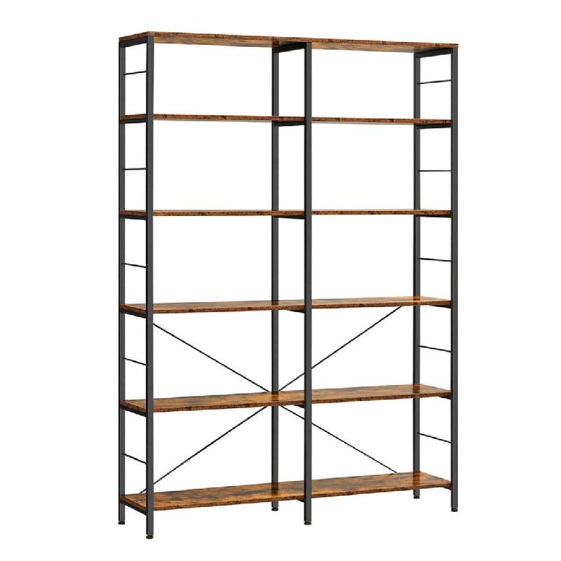 Helloshop26 - Bibliothèque 6 niveaux étagère de rangement meuble 30 x 120 x 1725 cm style industriel pour salon bureau balcon 12_0004184 - 30002223_0