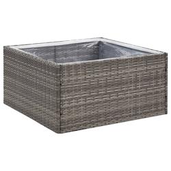 Helloshop26 - Jardinière bac lit surélevé plantes fleurs terrasse jardin 80 x 80 x 40 cm Résine tressée gris 02_0037908 - 3000217793778_0