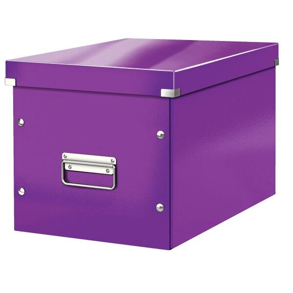 LEITZ Lot de 6 Boîte de rangement Click & Store Wow, format cube, coloris violet - violet 61080062_0