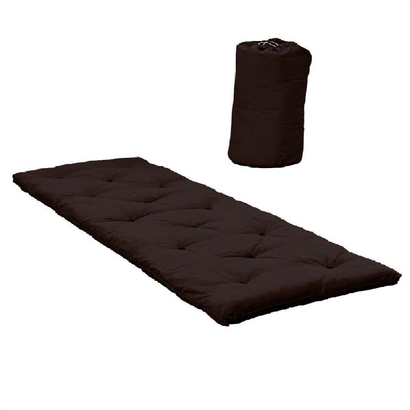 Lit futon Bed in a Bag - marron - 70x190 cm - Matelas 5 cm - Tissu coton polyester_0