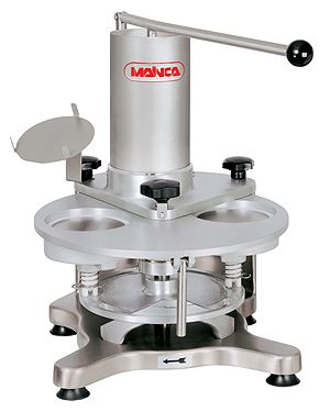 Ma05 - Formeuse à steak haché Mainca - Machine avec plateau pour 5 boulettes de 38 mm de diamètre - Trémie inox 2,5L_0