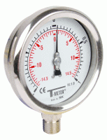 Manomètre tout inox - sec - d.100 - radial - raccord 1/2 - double graduation Bar/Psi_0