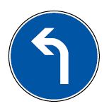 Panneau de direction obligatoire B21c2 - indication à gauche pour prochaine intersection_0