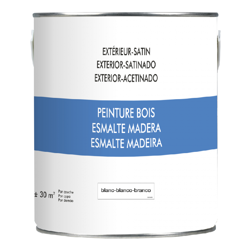 Peinture bois extérieur, blanc satiné 2.5 l_0