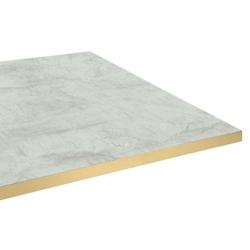 Restootab Plateau 110x70 decor marbre pokhara chants laiton - blanc Bois manufacturé PL-11070M-MB.POK-LAI_0