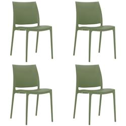 SIESTA EXCLUSIVE Lot de 4 chaises d’extérieur Maya Vert - vert plastique polypropylène SP-SI-025OG_0