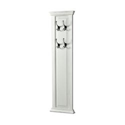 SIT Möbel Porte-manteau mural en manguier, blanc antique | 4 crochets doubles en métal noir | L 38 x P 8 x H 110 cm - blanc multi-matériau 06963-10_0