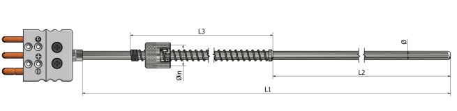 Sonde de résistivité chemisée (RTD) - Baïonnette PM53 - Pt100/Pt500/Pt1000 - Classe A/B - Montage 2/3_0