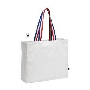 Tote bag 180g/m² coton anses bleu/blanc/rouge avec soufflets référence: ix388128_0