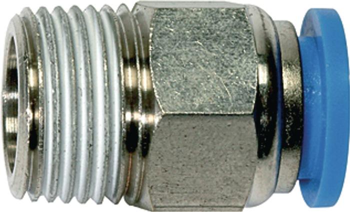 Vissage enfichable droit série bleue filetage extérieur R 1/8 po. SW 14 mm avec revêt. Filetage et 6 pans, conique 8 mm 5 mm RIEGLER_0
