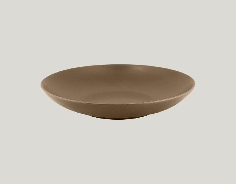 ASSIETTE COUPE CREUSE ROND MARRON PORCELAINE Ø 28 CM GENESIS RAK