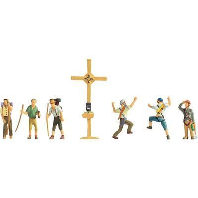 6 FIGURINES D'ALPINISTES ET RANDONNEURS H0 NOCH 15874