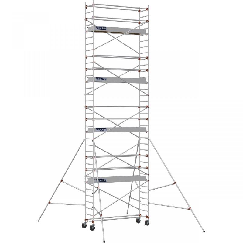 Échafaudage roulant aluminium AL 255 version standard - Hauteur de travail : 9,90 m - DUARIB - 613818_0
