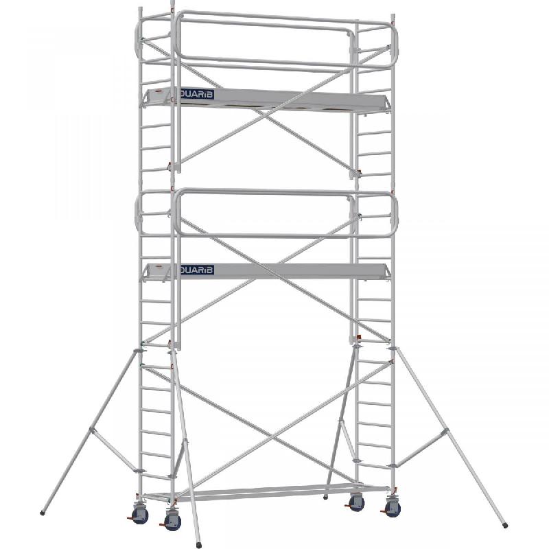 Échafaudage roulant aluminium DOCKER 85 version garde-corps EXMDS - Hauteur de travail : 6,90 m - DUARIB - 7130052_0