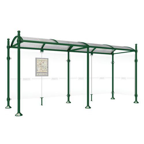 ABRI BUS PROVINCE 5 M 1 BARDAGE LAT. POMMEAU BOULE VERT 6005 - PROCITY