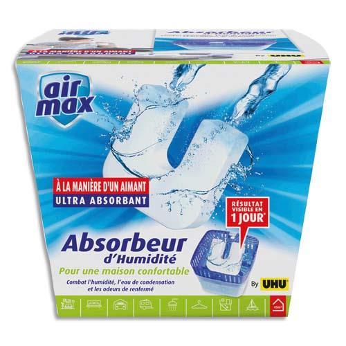 ABSORBEUR D'HUMIDITE UHU AIRMAX 450G POUR UNE PIECE D'ENVIRON 45 M³ ET ABSORBENT ENVIRON 0,5 LITRE D'EAU