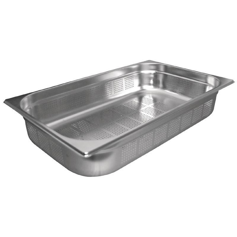 BAC GASTRONORME PERFORÉ ECO GN 1/1 VOGUE EN INOX - 100 MM