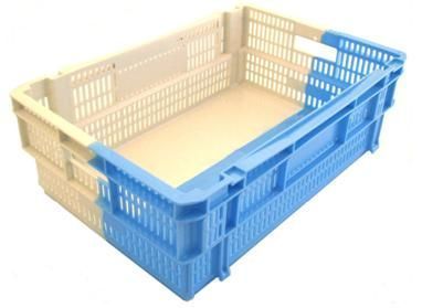 Bac plastique gerbable et emboîtable BBI604020 - 600x400x200 mm - 37L - Fond plein et parois ajourées_0